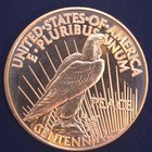 1 Oz Copper Round  999 Fine Pure Bullion Peace Dollar Design Shiny Bu Coin