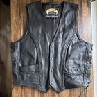Vintage Tip Top Genuine Black Leather Harley-davidson Vest Size 48 Chest Xl