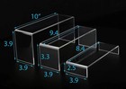 3 Pc Large Clear Acrylic Riser Set Display Risers Shelf Showcase Fixtures