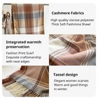 Women Plaid Winter Scarf Shawl Wrap Soft Fringe Pashmina Blanket Large Warm