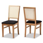 Baxton Studio Idris Mid-century Modern Black - Piece Rattan Dining Chair Set