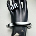 Vintage Bold Retro Lucite Bangle Bracelet Ring Set Black White Mod Chunky 80s