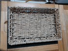 Wicker Woven Basket   Wire Reinforced  Storage Organizer 16 x10 5 x3 