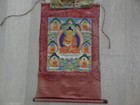 Antique Mongolian Tibetan Buddhist Thangka Painting Of A Buddha