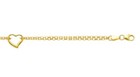 10k 10  Yellow Gold Shiny Open Heart  Anklet Chain Bracelet  2 2 Grams