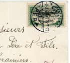 Turkey Ottoman Empire-sc 263 single Frank -pera 7 3 1914-registered-to France-ly