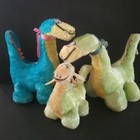 Rare Vintage 1978 Dinosaur Toy Family  3 Pieces  Stuffed Carnival Prize