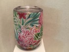 Wine Stainless Steel Double Wall Insulsted Tumbler  sip Back   Relax  Floral