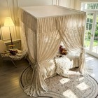 Mosquito Net Bed Netting Canopy Summer France Flower Bed Curtain   White Bracket