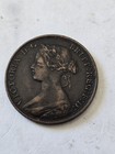1864 Circulated Brown Nova Scotia Canada One Cent Large Cent Queen Victoria Au 
