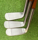 3 Vintage Hickory Wood Shaft Putters Made In Scotland In Great Condition