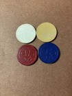 Vintage Poker Chip Set  With Wood  Caddy   Cover And Chips