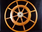 Authentic Ship Wheel  31 1 2  Wooden Spokes  Solid Brass Hub  Circa Late 1800s