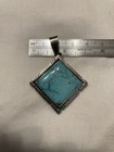 Vintage Navajo Sterling Silver   Turquoise Pendant  Signed Pa Smith