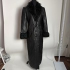 Vintage Y2k Pvc Maxi Coat 100  Pvc Fur Trim Collar And Cuffs Y2k Matrix Goth
