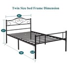 Set Of 2 Twin Size Metal Bed Frame Platform Mattress Foundation For Kids Bedroom