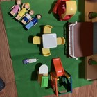 Vintage Little Tikes Blue Roof Dollhouse W  Little Tikes Furniture mom   Dad