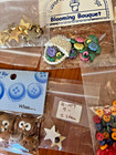 Novelty Button Lot - Houses  Baskets  Tiny  Dragonfly  Star  Flowers  Ladybugs