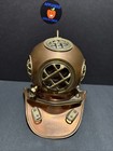 Vintage 7  Copper And Brass Miniature Deep Sea Diver s Helmet Replica