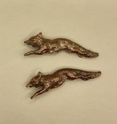 Small Pair Of Cast Bronze Running Foxes 