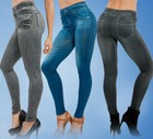 High Waist Denim Jean Faux Leggings  Stretch Pencil Jegging Pants Trousers Us
