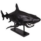 Resin Shark Sculpture Figurine On Stand For Coastal Beach Ocean Home Decor