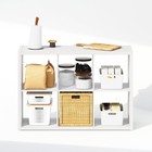 Long Low 6 Cube Bookshelf  43 Inch 3 Tier Wood Console Storage Bookcase Shelf