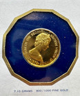 Gold  100 Proof 1978 Bvi      2177 Oz Agw     Qe Ii     Franklin Mint     Low Mintage