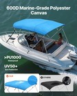 4 Bow Bimini Top Boat Cover 8ft Long 67-96 w 54 h Awning Canopy Uv Protection