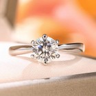 1 75ctw Round Moissanite Classic Solitaire Engagement Ring 14k White Gold Plated
