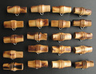 Vintage Wood Toggle Buttons Faux Bamboo Lot Of 20 Nos Staple Shank