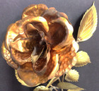 Vintage Mid Century Metal Wall Hanging Art Rose Gold Copper Brass Toned 14 