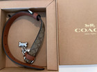 Coach Dog Pet Collar Signature  Leather Khaki Size Small  new
