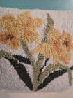 Vtg Wool Hook Daffodils 10  Decor Pillow