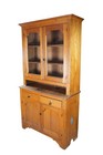 Antique Oak Stepback Farmhouse Hutch Cupboard Pie Safe Kitchen Cabinet