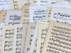 Large Old Sheet Music 50 Pages Vintage Hymn Piano Craft Paper Scrapbook Book Art