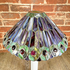 Meyda Tiffany Style Jeweled Peacock Glass Lamp Shade 12  Purple Green