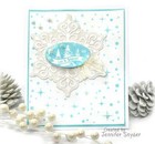 Justrite Christmas Large Oval Wishes Clear Stamps 20 Stamps Let It Snow Trees