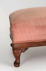 Antique Ottoman Foot Stool Ornate Wood Carved Legs Upholstered Victorian 20x14 