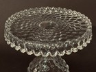 Vintage Fostoria American Cubist Pedestal Cake Stand W  Rum Well 10    Round