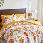 Yellow Comforter Sheet Set Floral Bed In A Bag 7 Pieces Queen Size Orange Flower