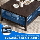 Rustic Wood Coffee Table W  Storage 2-tier Industrial Living Room Center Table
