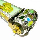 Mikks  dandelion  Glass Wand Kaleidoscope Yellow green Stained Glass Art