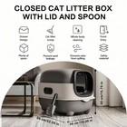 New Foldable Enclosed Cat Litter Box Large Covered Cat Toilet With Scoop