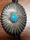 Nice Sterling Silver Southwestern Turquoise Bolo Tie