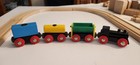 Vtg Brio Wooden Railway Freight Express Trains W starter Track-used No Box