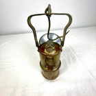 Antique Justrite Carbide Miner s Lamp Lantern Brass Made In Usa 9 5 Inches