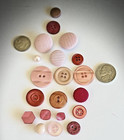 20 Various Vintage   Pink Mauve Burgundy 2   4 Hole   Shank Buttons Craft Sewing