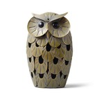 Owl Statue Figurine Animal Gift Modern Sculpture Decor Metal Art For Large