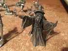 Lot Of 10 Pewter Fantasy Figurines Wizards Dragons Castles Altar Living Tree